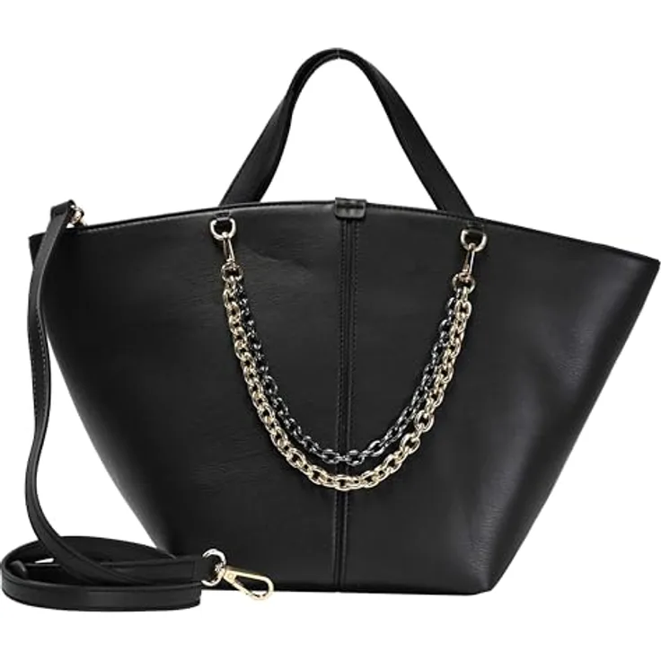 Seidenfelt Lainio Shopper Tasche, 39 cm, schwarz, 100% Polyurethan