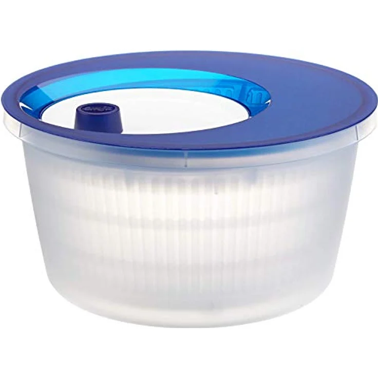 Emsa 505088 Salatschleuder mit Kurbel, 4 Liter, Blau-Weiß, Basic – Bild 2