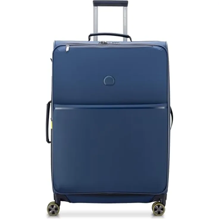 DELSEY Paris Turenne Soft, erweiterbarer weicher Koffer, 76 cm x 50 cm x 33 cm, XL, Blau, wasserabweisend, mit RPET-Innenfutter und 10-jähriger Garantie