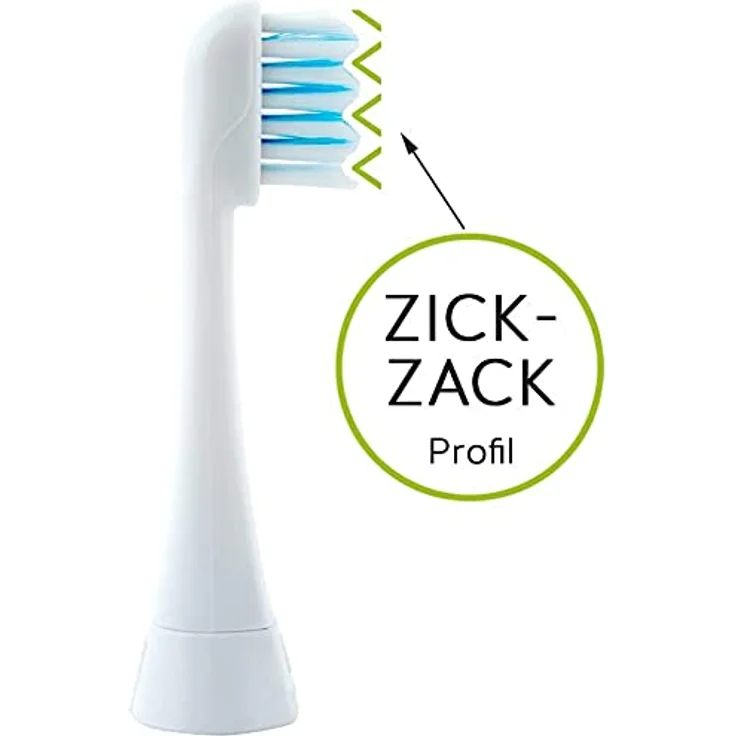 MEGASONEX 20x Bürstenköpfe zick zack, medium, ultrafeine Dupont Tynex Fasern, präziser Zugang zu schwer erreichbaren Stellen – Bild 5