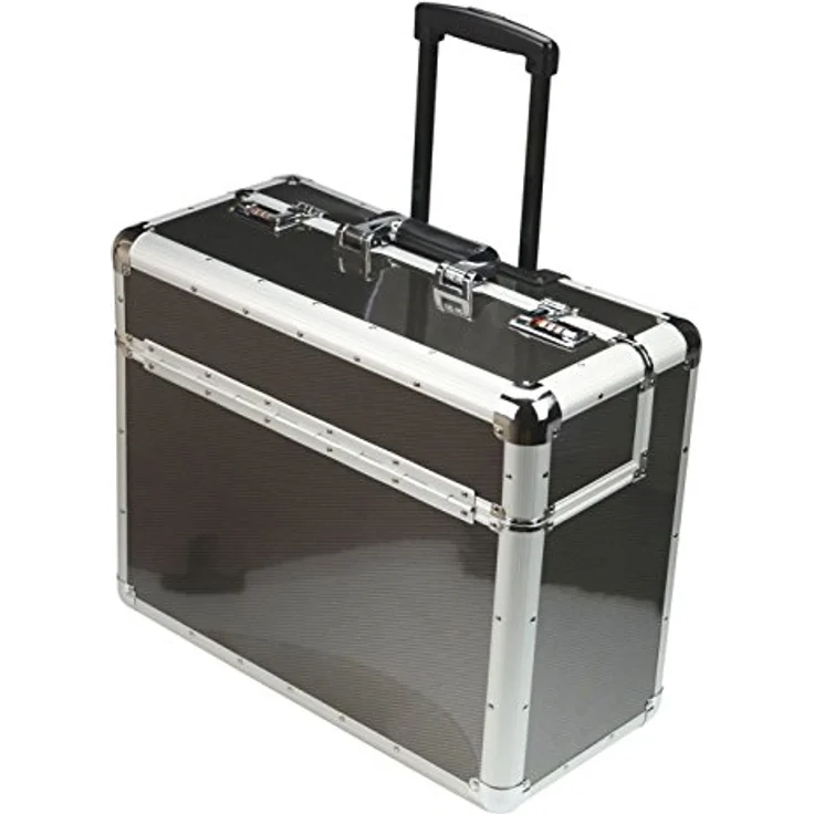 Alumaxx Pilotenkoffer, Carbonoptik, herausnehmbares Organizerfach, Silber-Schwarz, 41 l – Bild 5