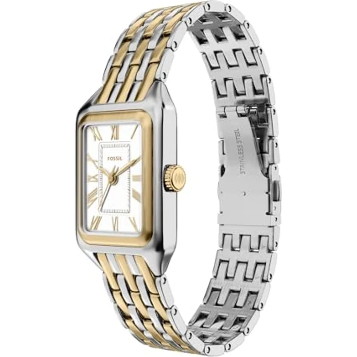 Fossil Raquel, Damen Quarzuhr aus Edelstahl, golden mit weißem Ziffernblatt, 5 Bar wasserdicht – Bild 3