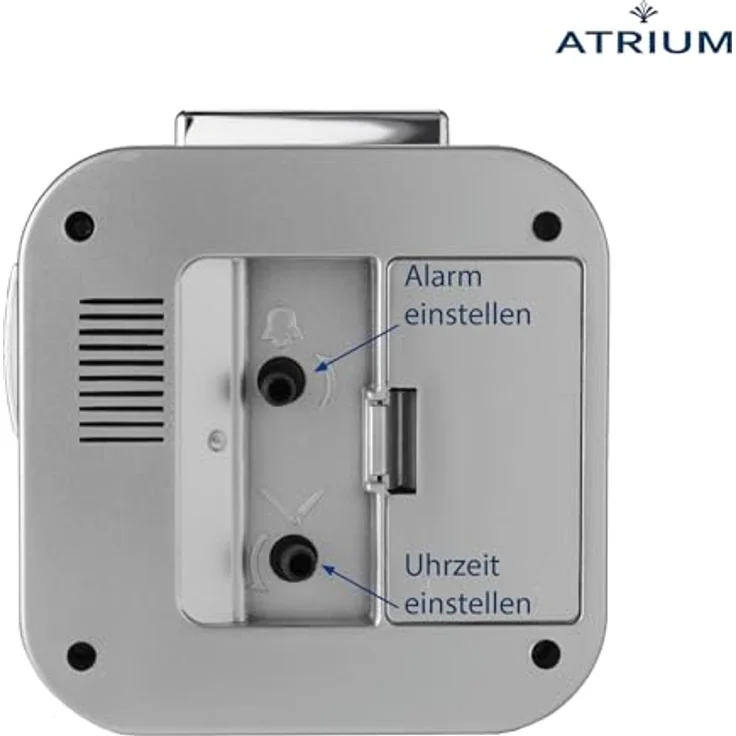 Atrium Quarzwecker Seniorenwecker, lauter ansteigender Alarm, schleichende Sekunden, elegantes Design mit silbernen Elementen – Bild 6