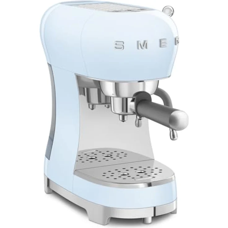 Smeg, Espresso-Kaffeemaschine ECF02PBEU, Cappuccino-Dampfunktion, Thermoblock, großes Tassengehäuse und Doppelkaffeefunktion, 1 L Wassertank, benutzerfreundliches Bediensystem, 1350 W, Himmelblau – Bild 3