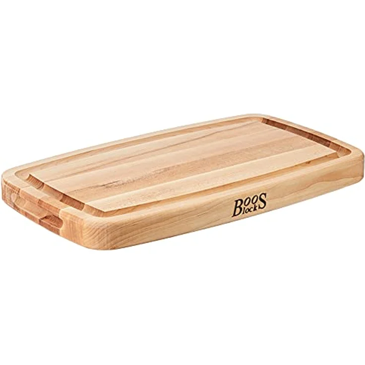 Boos Block Schneidebrett Mit Saftrille Oval – Nordamerikanisches Ahorn-Hartholz – Hackblock – Profi-Schneidebrett – Lebensmittelecht – 45,7 x 27,9 x 3,8 cm – Bild 1