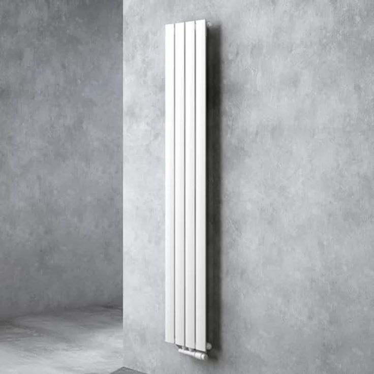 doporro Vertikal Badeizkörper Badheizung, 180x31cm, einlagig, Mittelanschluss, weiß, korrosionsbeständig – Bild 1