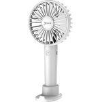 Xlayer Handventilator, Tischventilator, Wiederaufladbar, Tragbarer Akku Mini Ventilator, 3 Geschwindigkeiten, mit Handyhalterung (Weiß)