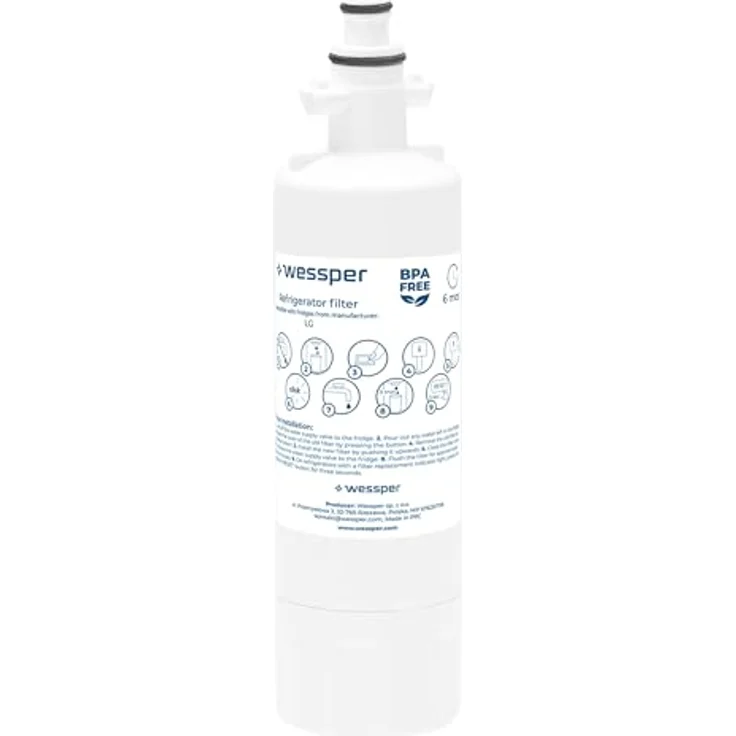 Wessper Aqua Crystalline Kühlschrank Wasserfilter kompatibel Beko 9256712, 4394650100, SBS4K, Blomberg KFD9952PXD, IWD1004ET, KFD9952PXDUK, Lamona HJA6110, LAM6100, 487960000, GSN9440X – Bild 3