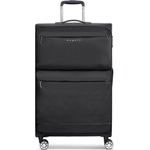 Bugatti Koffer Go Light Soft 4 Rollen Trolley L 76.5 cm Schwarz (98 l, XL) - Leicht und geräumig mit flexiblen 4 Leichtlauftrollen