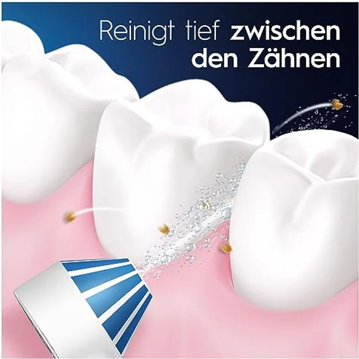 Oral-B Oral Health Center Munddusche, 2 Ersatzdüsen, Zahnzwischenraumreiniger für sanfte Zahnreinigung & gesünderes Zahnfleisch, mit Oxyjet-Technologie, 5 Druckstufen für Zahnpflege, weiß/blau – Bild 2