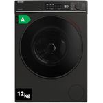 Sharp ES-WNFB214CMDA-DE Waschmaschine, 12 kg, Energieklasse A, 1400 U/min, Inverter Motor, AquaStop, WiFi App-Steuerung, Dampf-Funktion, Schnellwaschgang, Schwarz Matt