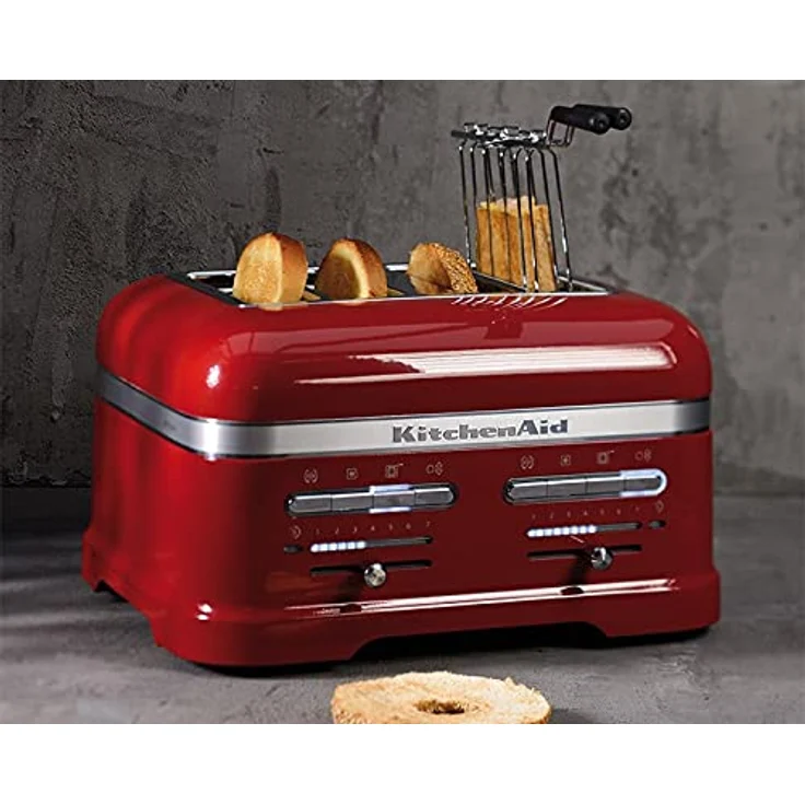 KitchenAid 5KMT4205ECA 4-Scheiben Toaster mit Sandwichzange, 2500W, 7 Bräunungsstufen, LED-Timer, Aluminiumdruckguss, liebesapfelrot, Serie: 5KMT4205 – Bild 4