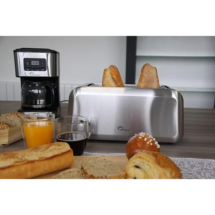 LITTLE BALANCE 8697 Dual Edelstahl Toaster, 2 lange Schlitze für 4 Brotscheiben, 1450 W, Krümelschublade, variable Breite, 7 Bräunungsstufen, elegantes Design – Bild 5