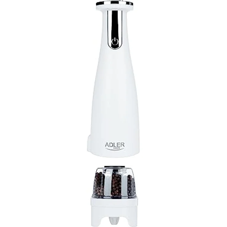 Adler Europe Elektrische Salz Und Pfeffermühle Set - Salz Und Pfeffermühle Elektrisch - Pfeffermühle Elektrisch Weiße - Salzmühle Elektrisch mit Keramikkern USB und LED – Bild 3