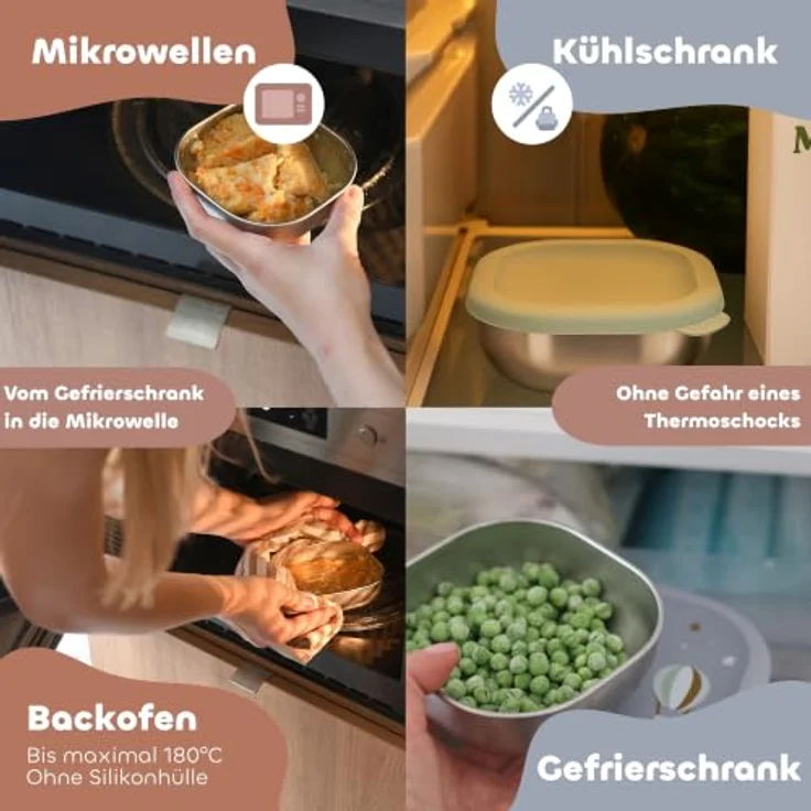BÉABA, 3er-Set Edelstahlbehälter für Babys,Pürees und Snacks, auslaufsicher, bruchsicher, mikrowellen- & gefriergeeignet, BPA-frei, geruchsneutral, langlebige Aufbewahrungsdosen, 250 ml, Adventure – Bild 4