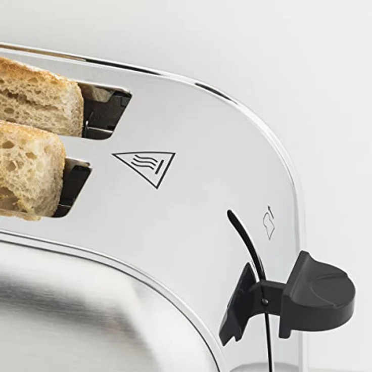 H.Koenig TOS14 Toaster - 4 Scheiben - 1700 W - 6 Bräunungsstufen - Krümelschublade - Edelstahl - silber – Bild 4