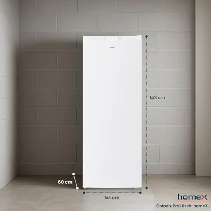 homeX FSN1611E-W Gefrierschrank No Frost, 161L Nutzinhalt, 4-Sterne Gefrieren, Super-Frost-Funktion, weiß – Bild 6