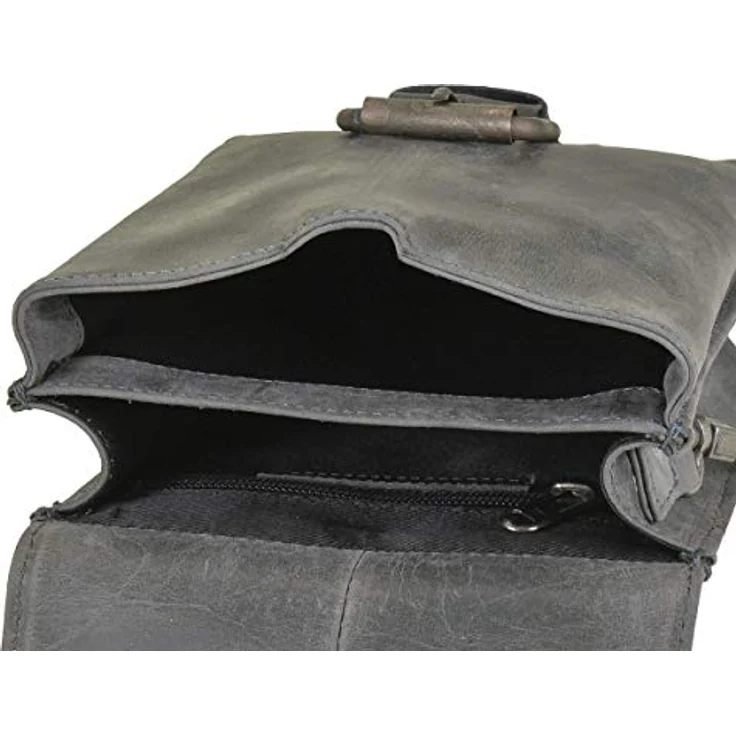 Greenburry Vintage Gürteltasche aus 100% Leder, 15 cm x 8 cm x 19 cm, grau – Bild 5