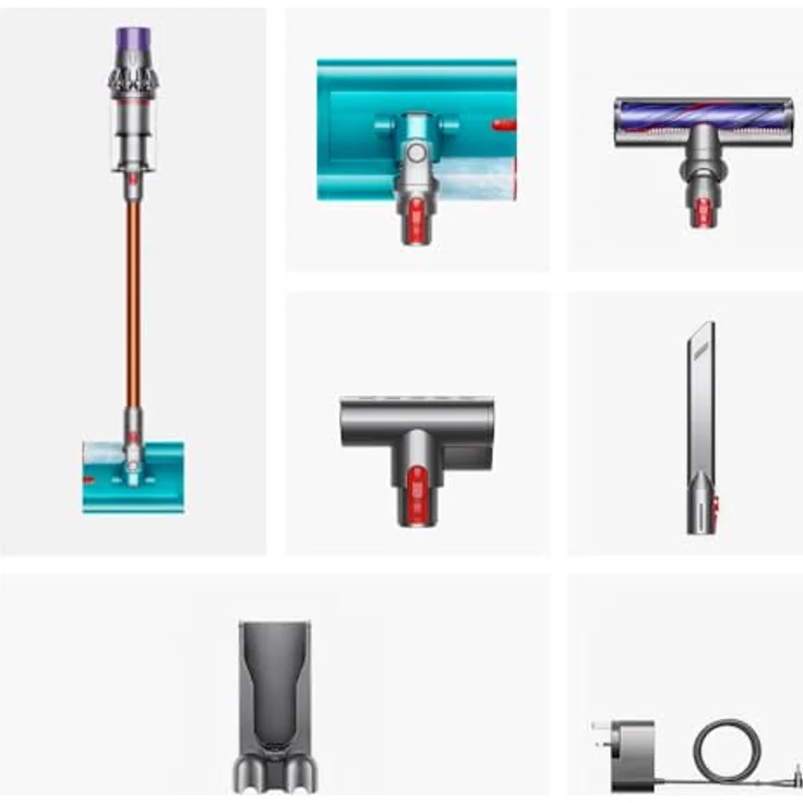 DYSON Akku-Handstaubsauger Cyclone V10 Submarine, 545 W, beutelos, mit Submarine Bodenaufsatz und Nass-Walze – Bild 4