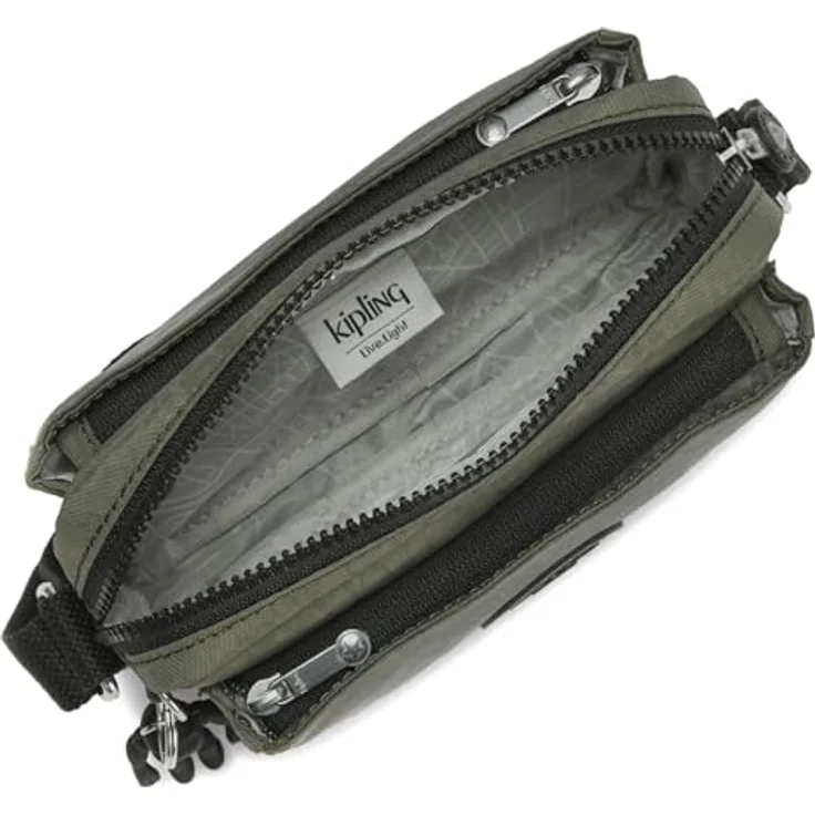 KIPLING Umhängetasche Basic Abanu Crossbody S, grüne Umhängetasche mit vielen Zipperfächern, 20 cm x 13 cm x 4 cm, verstellbarer Schulterriemen – Bild 5