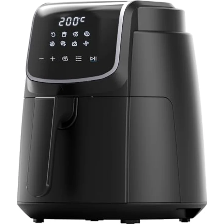Midea Heißluftfritteuse 4L AirFryer, LED-Touchscreen, 35-200°C, 8 Kochfunktionen, spülmaschinenfest, HeatXpress Technologie, 90% weniger Öl, 41 Rezepte – Bild 1