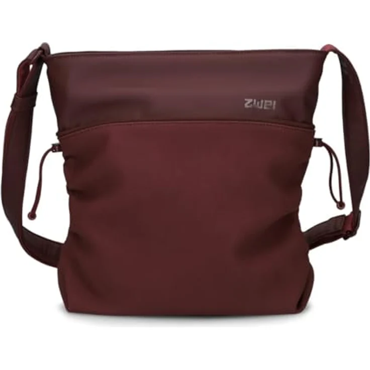 ZWEI Bodybag Jana J100, Umhängetasche aus Lederimitat mit smarten Fächern, Braun, 27 x 29 x 8 cm – Bild 3