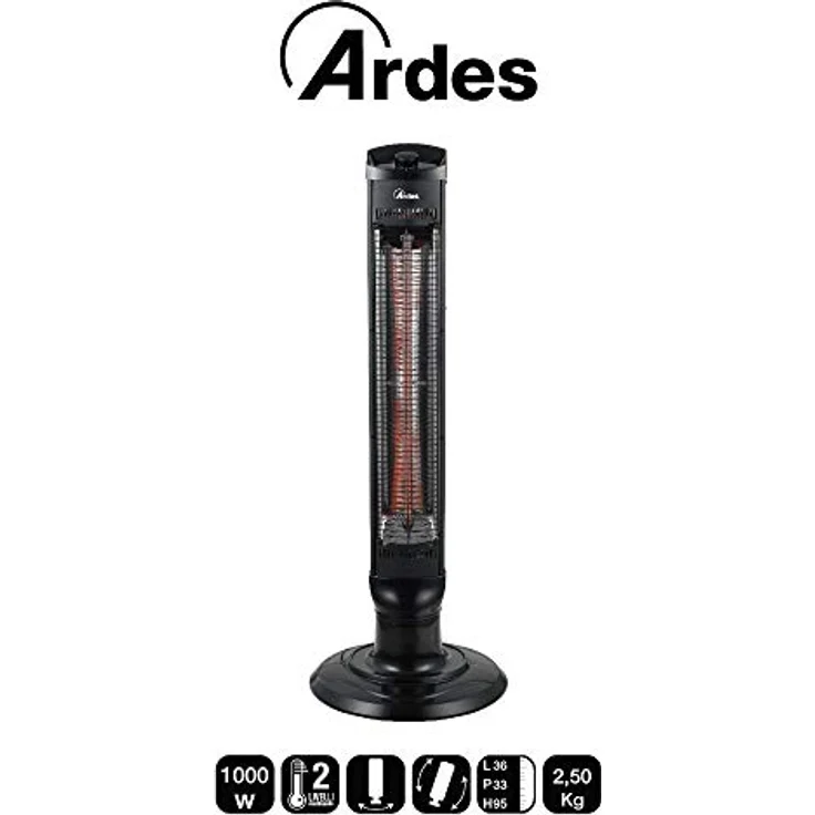 Ardes AR4B03 oszillierender Kohlefaser-Herd, 1 Lampe und 2 Kräfte mit Metallrahmen Carbon Revolver Schwarz – Bild 4