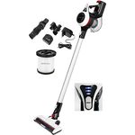 Emerio UVC-130959, Akku Staubsauger | kabellos | 2 Saugstufen | 130W | 22,2V | 2200mAh | HEPA H11 Filter, Schwarz/Weiß