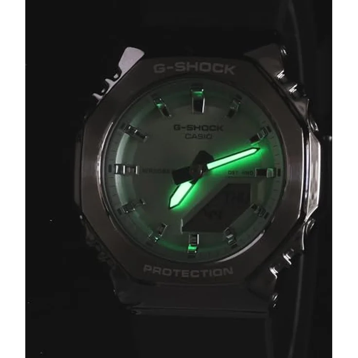 Casio Watch GM-S2110-3AER, Analog-Digitaluhr mit Kalenderfunktion, Grau-Silber-Green – Bild 3