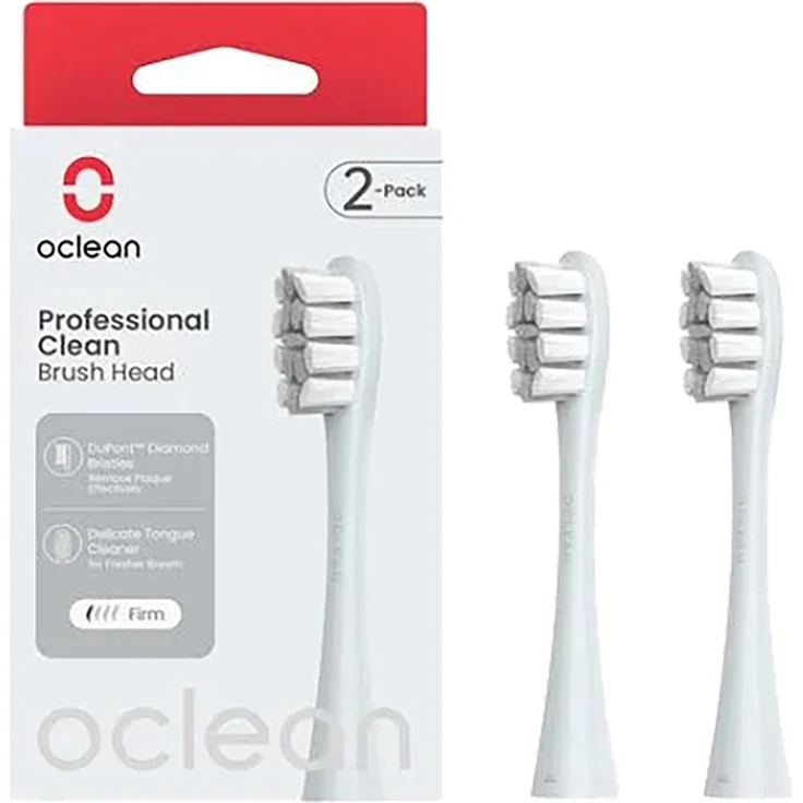 Oclean Professional Clean 2 Pack Silber Zahnbürsten Zubehör - Fest Borstenfestigkeit