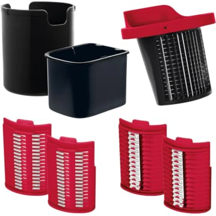 Genius Nicer Dicer Electro Zubehörset, 7-tlg. mit 3 Einsätzen für feine Würfel, Wellenschnitte und Julienne stijlvolle