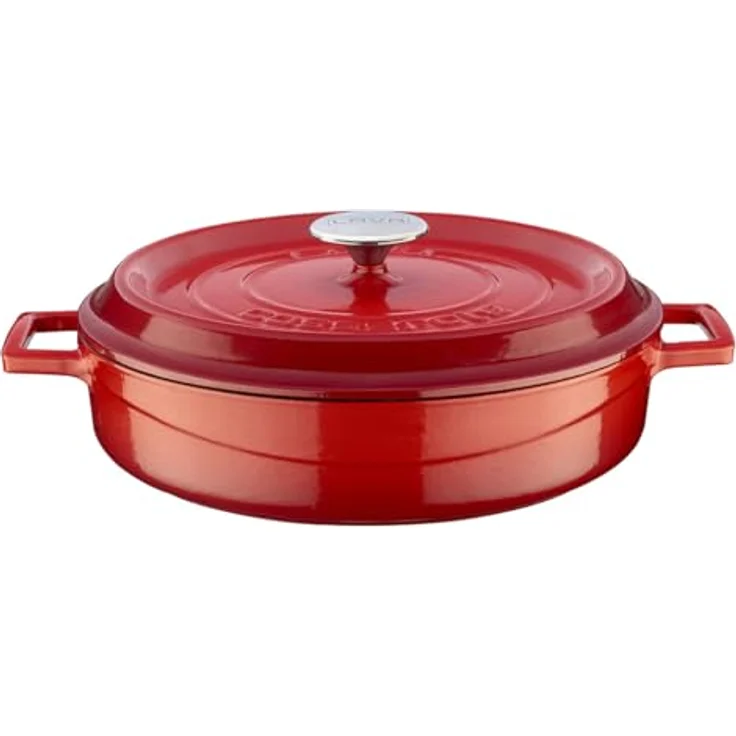 LAVA CASSEROLE MULTIFUNCTIONEEL 3.40 LTR LVYST28K2R RED/BLACK Gusseisen-Kochgeschirr für 3-4 Personen, 3-Schicht-Email-Beschichtung, Spülmaschinen- und handwaschbar – Bild 1