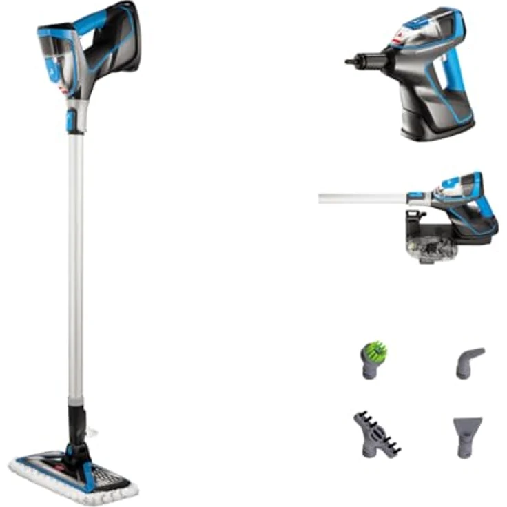 Bissell PowerFresh Slim Steam Dampfreiniger, 3-in-1 Dampfreiniger für Hartböden, Schwarz, Silber – Bild 2
