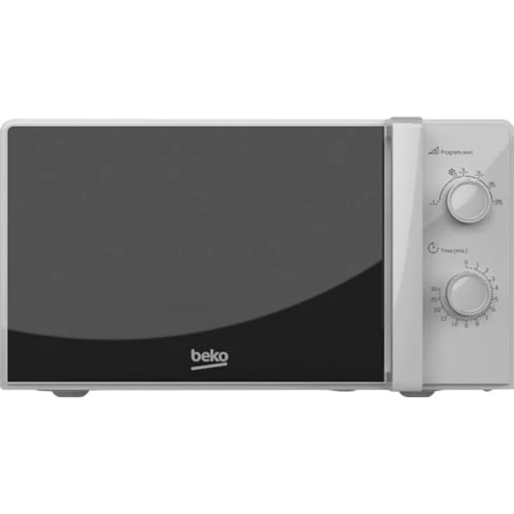 Beko MOC20100SFB Mikrowelle, Standgerät, 20 Liter, 700 Watt, 5 Leistungsstufen, Drehregler, Grill, silber – Bild 2