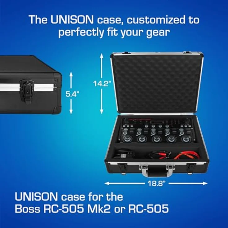 Analog Cases Unison Case für Boss RC-505 MK2, robuster Hartschalenkoffer mit Schaumstoffpolsterung, schwarz – Bild 5