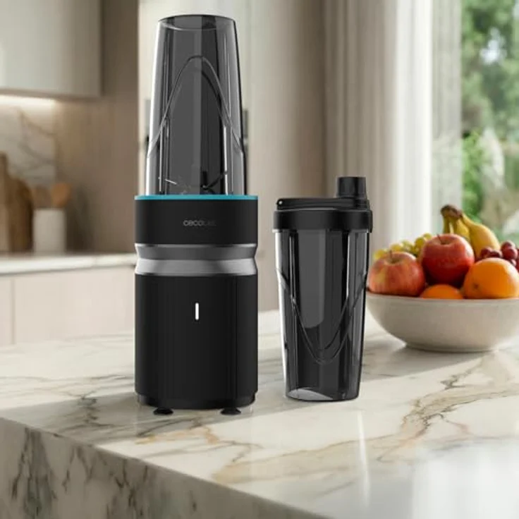 Cecotec Personal Blender PowerTitanium 1000 Push2Go, 1000 W, 6-flügelige Edelstahlklinge, 2 Becher à 700 ml mit Deckeln – Bild 9