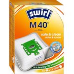 Swirl M40 MicroPor Plus, Staubsaugerbeutel mit Anti-Allergen-Filter und 100% Recyclingverpackung, 4 Stück