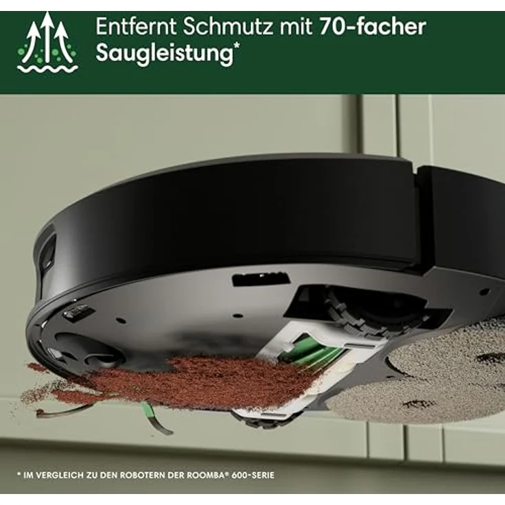 iRobot Roomba Plus 505 Combo Robot + AutoWash Dock Saugroboter mit Wischfunktion - Clearview Pro LiDAR - 7000Pa - DualClean Wischpads mit SmartScrub - Schwarz – Bild 5
