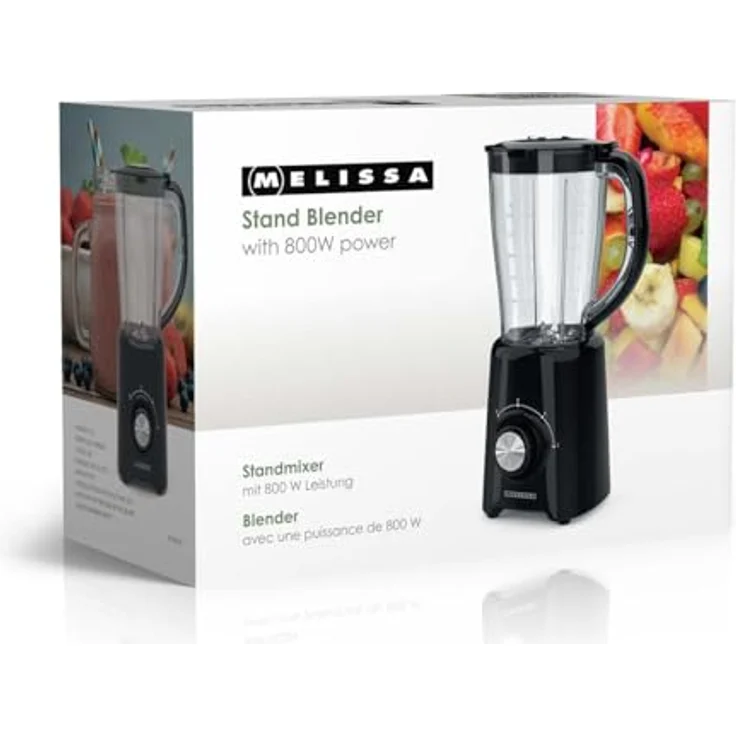 MELISSA Standmixer 800 W, 1,5 Liter, 2 Geschwindigkeiten + Pulse, 4 Edelstahlklingen, Kunststoffbehälter – Bild 10