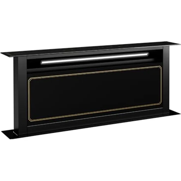 Klarstein Victoria Downdraft Dunstabzugshaube, A++ Energieeffizienz, 714 m³/h Luftdurchsatz, flüsterleise 52 dB, Touchscreen-Steuerung, spülmaschinengeeignete Filter, LED-Beleuchtung, Schwarz