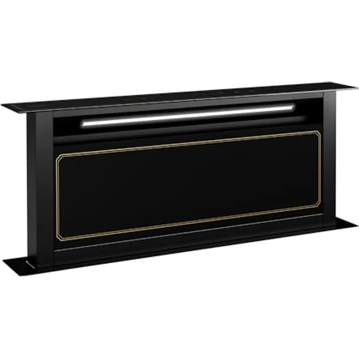 Klarstein Victoria Downdraft Dunstabzugshaube, A++ Energieeffizienz, 714 m³/h Luftdurchsatz, flüsterleise 52 dB, Touchscreen-Steuerung, spülmaschinengeeignete Filter, LED-Beleuchtung, Schwarz – Bild 1
