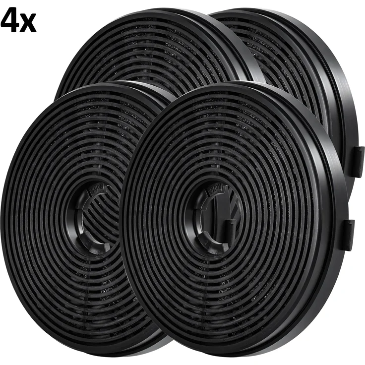 Levivo Aktivekohlefilter Austauschfilter für Dunstabzugshauben, 4er Set, φ130x2.5 cm