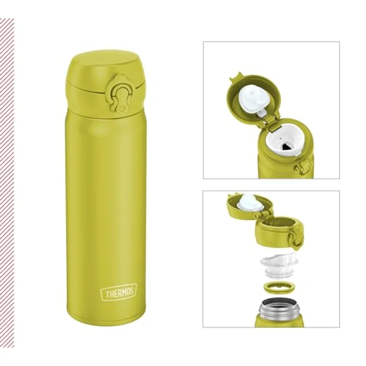 THERMOS ULTRALIGHT BOTTLE 0,50l, Edelstahlflasche in glowing green mat, bis 10h heiß / 24h kalt, absolut dicht, für Wasser und Tee – Bild 2
