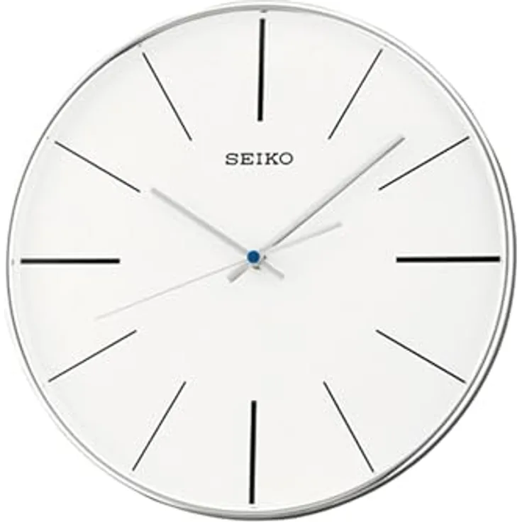 Seiko Wanduhr silber Kunststoff Schleichende Sekunde QXA634A Ø 29,5 cm
