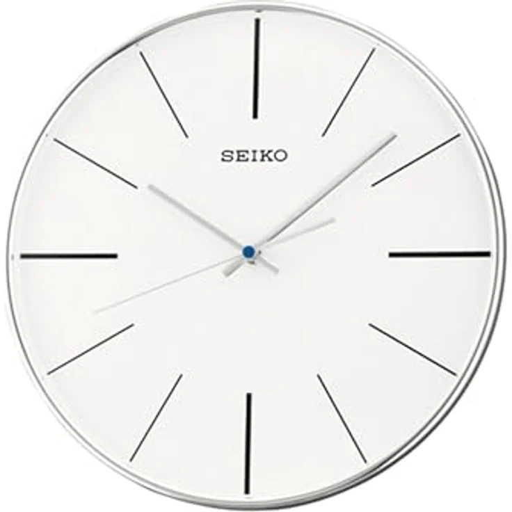Seiko Wanduhr silber Kunststoff Schleichende Sekunde QXA634A Ø 29,5 cm – Bild 1