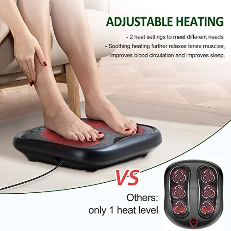 Snailax Shiatsu Fussmassagegerät mit Wärmefunktion,18 Flexible Kneading Massageköpfen, Massagegeräte für alle Fußgrößen, Fußwärmer, elektrisches Fußmassagegerät zur Entspannung, Geschenke – Bild 5