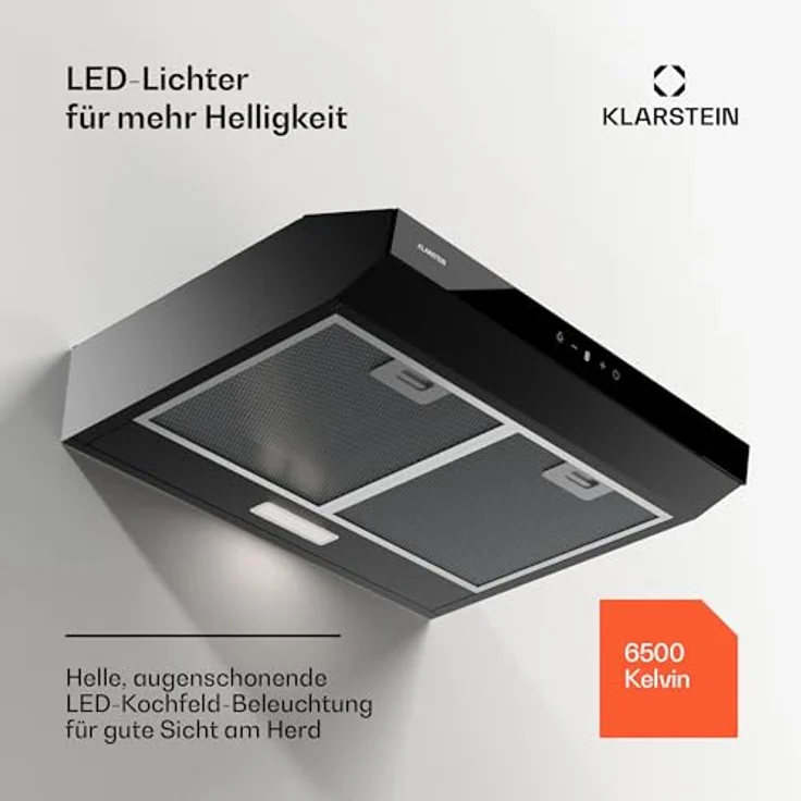 Klarstein Contempo Neo, Unterbauhaube mit 175 m³/h Abluftleistung, SenseControl Touch-Steuerung, Edelstahl/Acrylglasfront – Bild 4