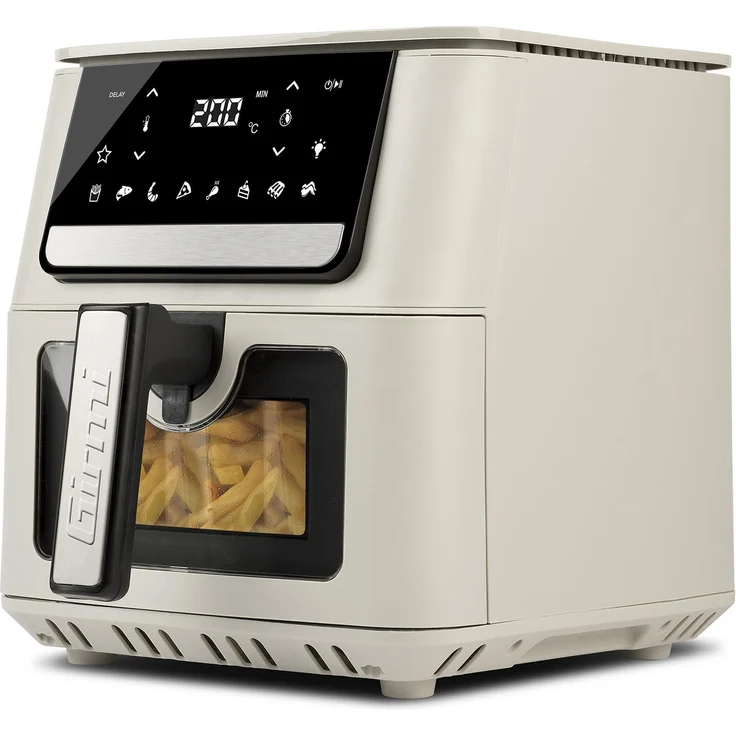 Girmi Heißluftfritteuse FG84 Ecofrit Crisp, 6,5 l, 1700W, 8 Programme, LCD Touch Display, Temperaturregler bis 200°C – Bild 1