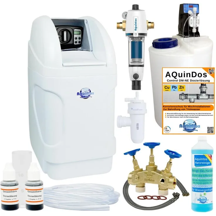 Aquintos MKB24 Wasserenthärtungsanlage, Ionenaustauschtechnologie für 1-3 Personen, 2160 Liter pro Regenerationszyklus