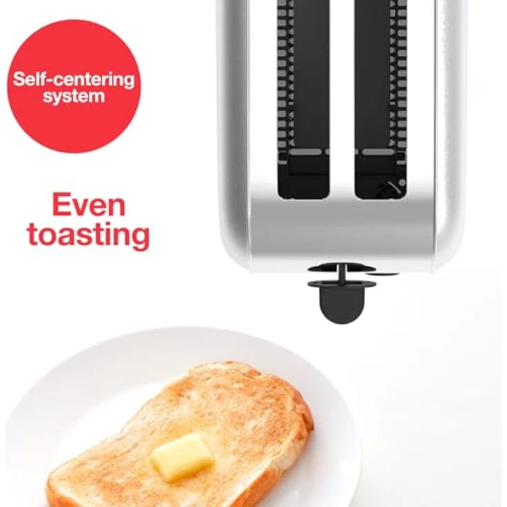 Solac TL5419 2-Schlitz-Toaster, 1400W, 6 Bräunungsstufen, 2 extra lange Schlitze, variable Breite, Stopp, Aufwärmen, Auftauen, silber – Bild 6